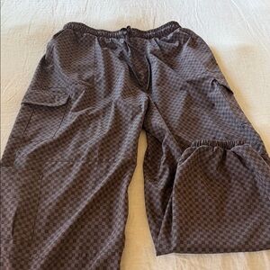 Albion Brown Checkered Cropped Pants
